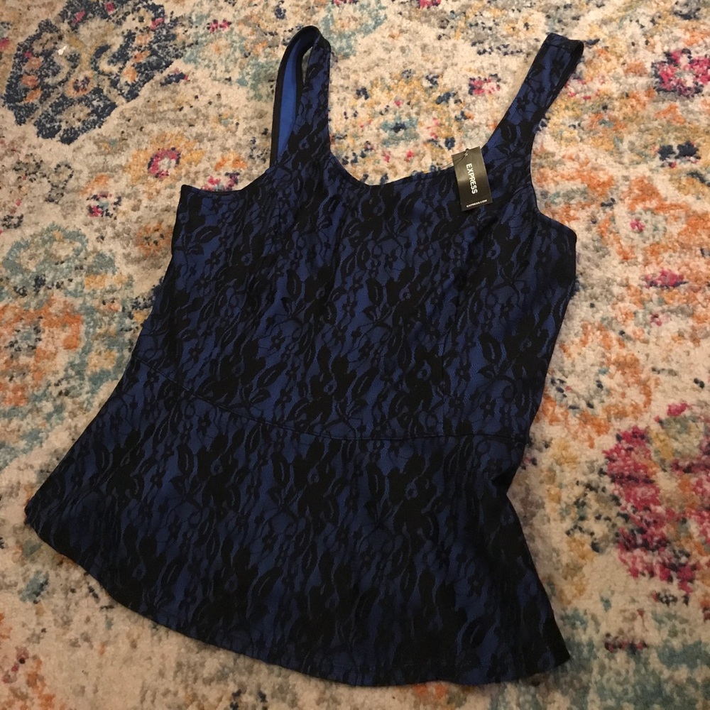 Peplum lace tank