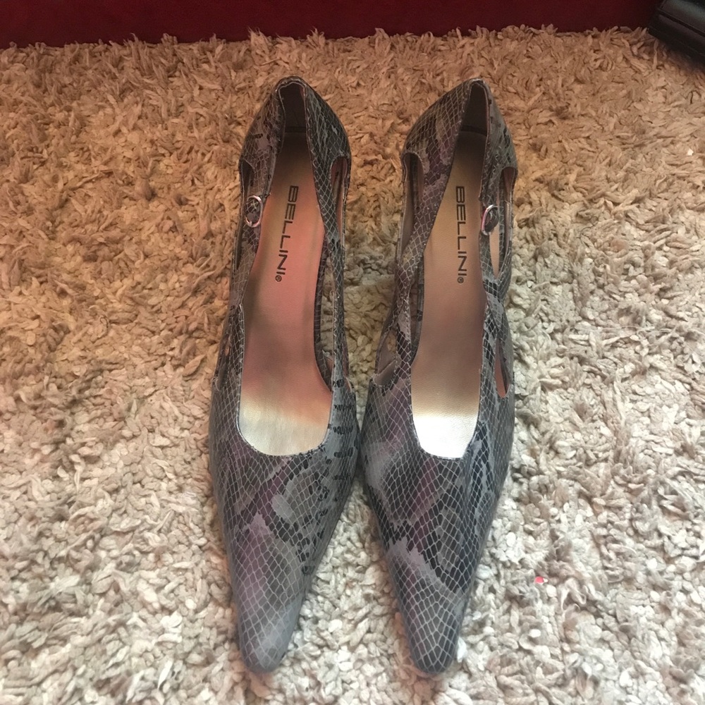 Gray and Black high heels
