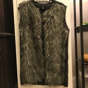 Gray Faux Fur Sweater Vest