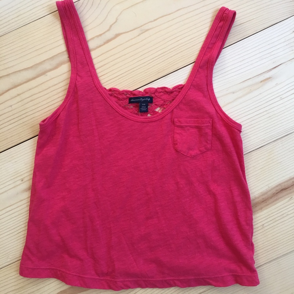Like new. AEO Crop top with beautiful back.