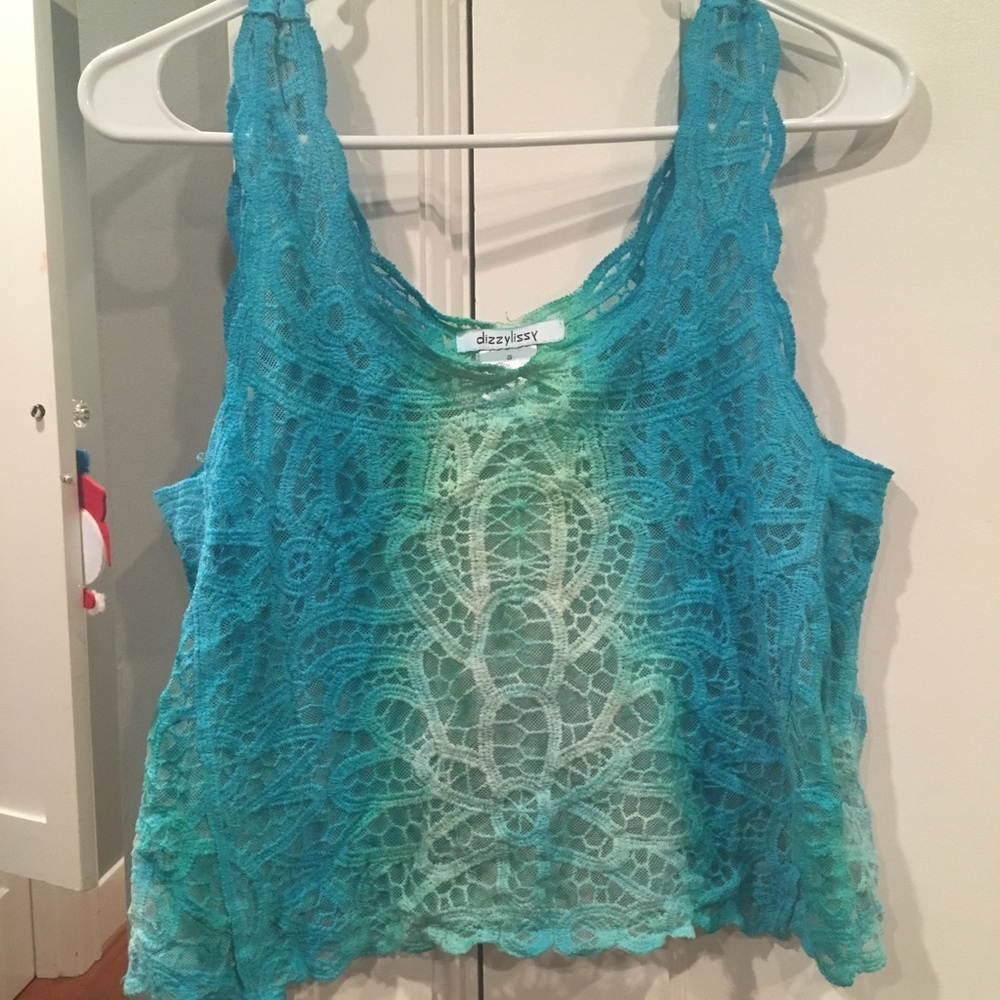 Crochet lace short tank top