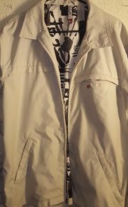 Quicksilver Mens Large Beige Gray Jacket
