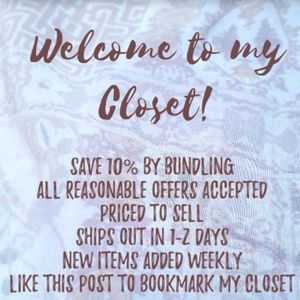 Welcome to my Closet!