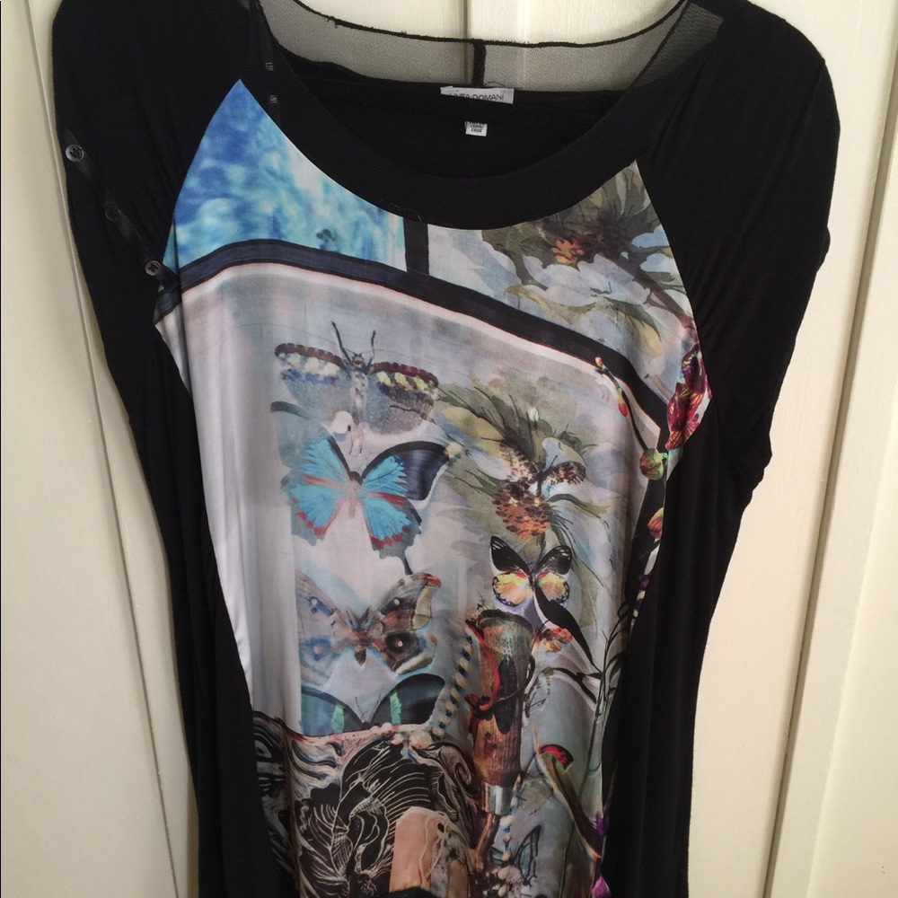 Silky front, T-shirt back Tunic. Linea Domani