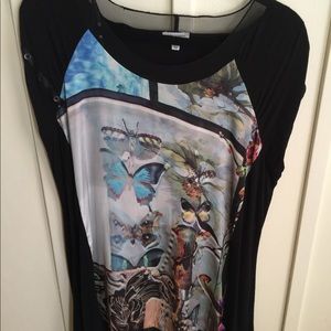 Silky front, T-shirt back Tunic. Linea Domani