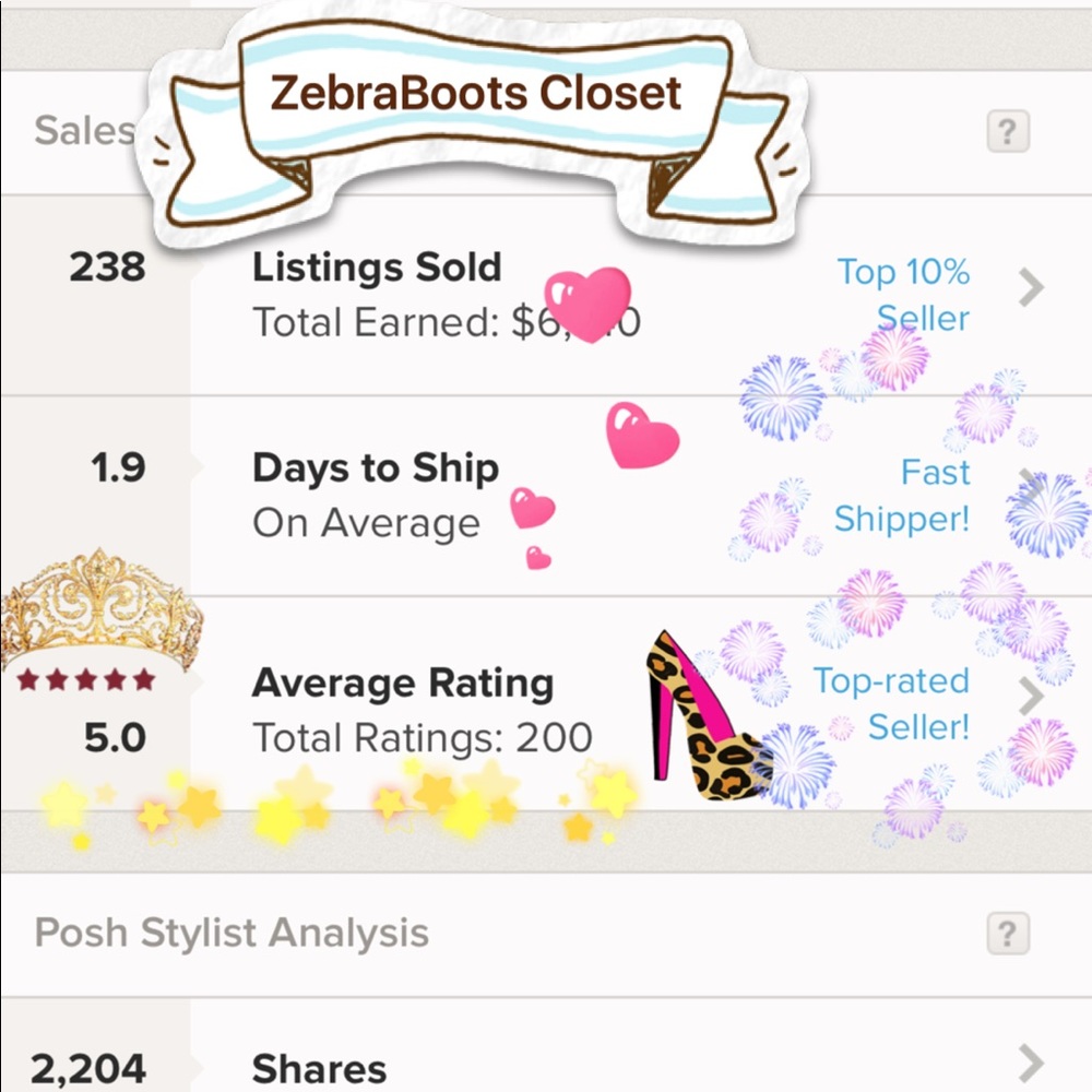 POSH STATS SHOP MY CLOSET❤️📦🎁🚪✅