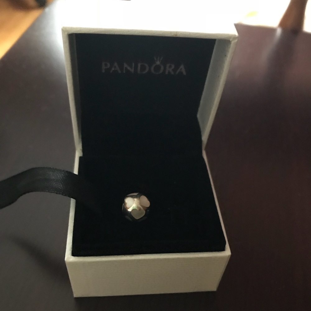 Pandora Charm pearlescent heart silhouettes