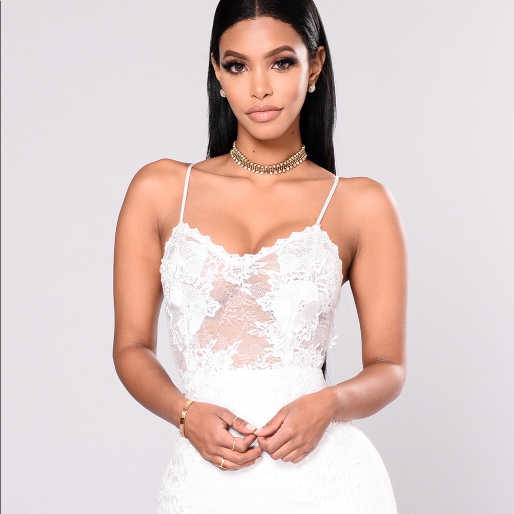Sexy white lace dress