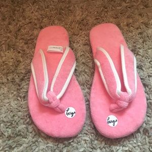 Pink and White Slippers