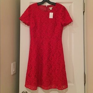J Crew Red Lace Dress