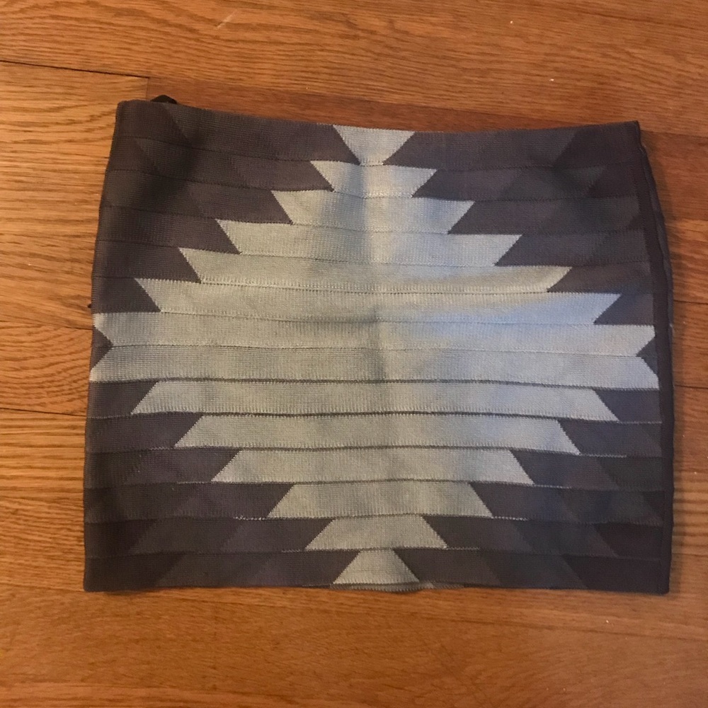 Haute Hippie silver and grey banded skirt