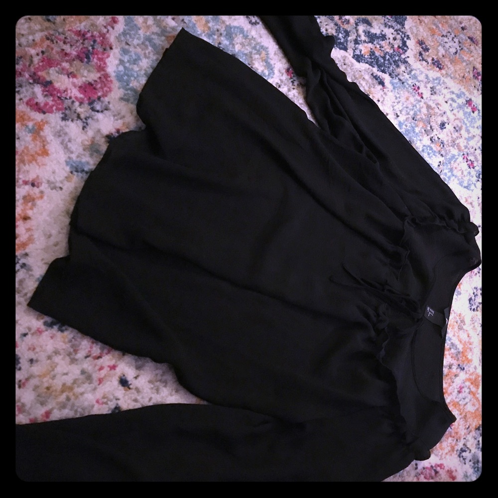 Black peasant style blouse