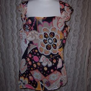 NWT Simon Chang Sleeveless Blouse Lined XL