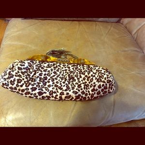 Leopard Velvet clutch purse.