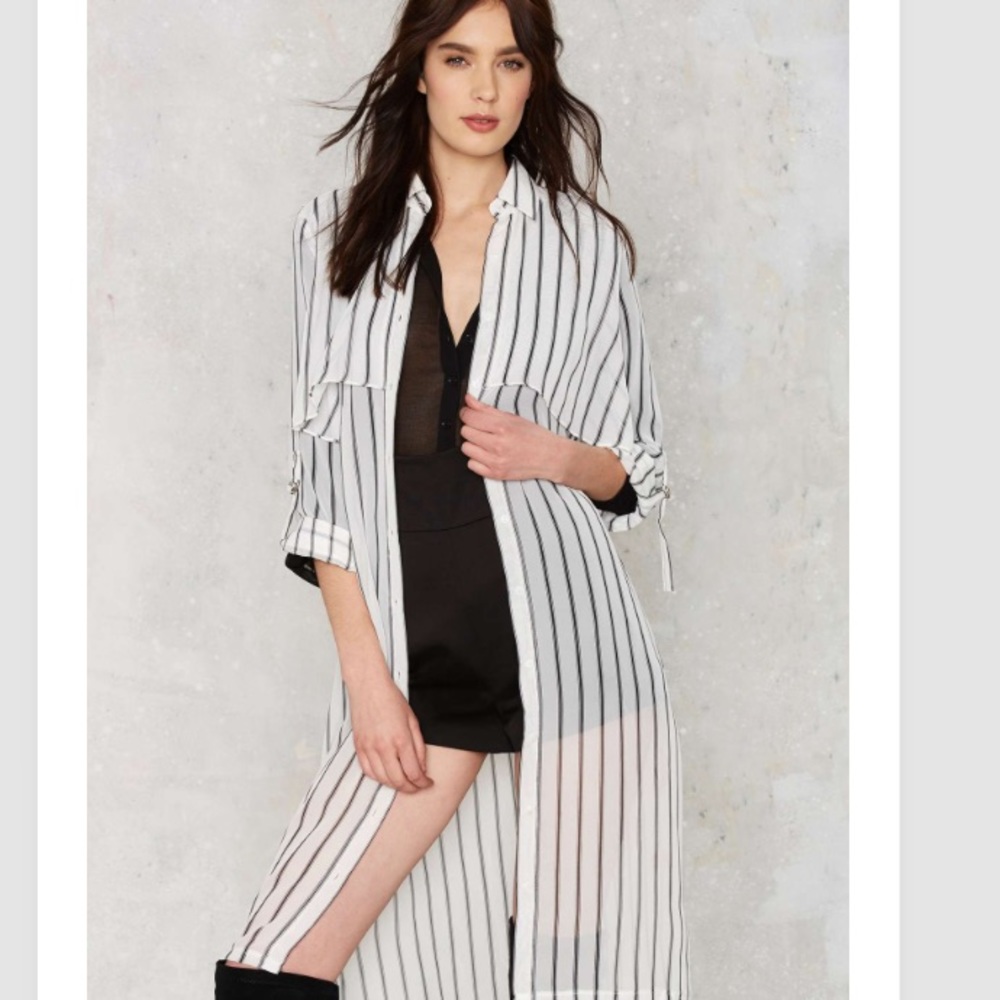 J.O.A. Out and over sheer trench coat