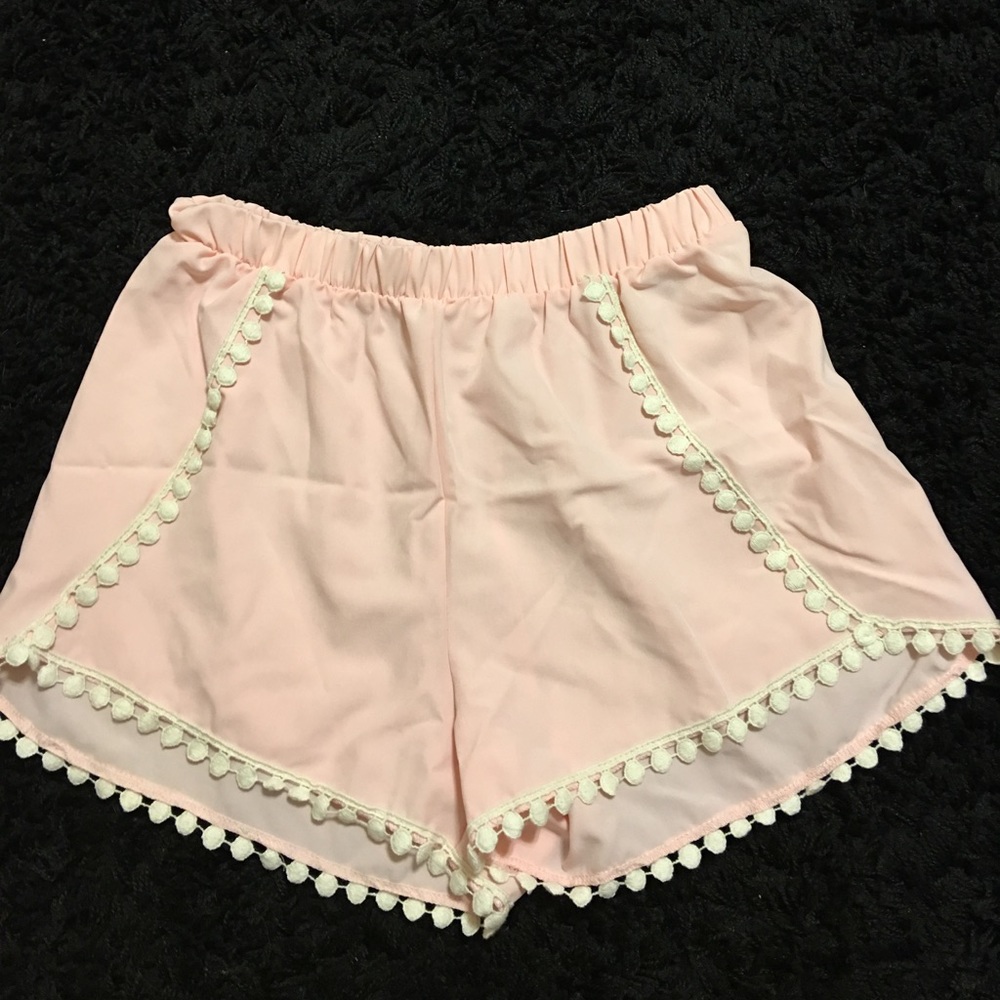 pink flowy shorts