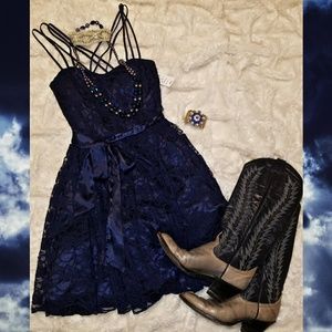 NWT navy blue lace dress