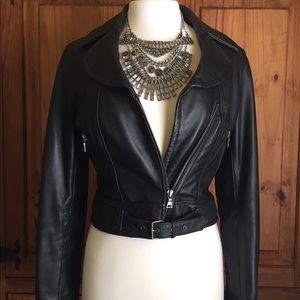 Black Leather Moto Jacket