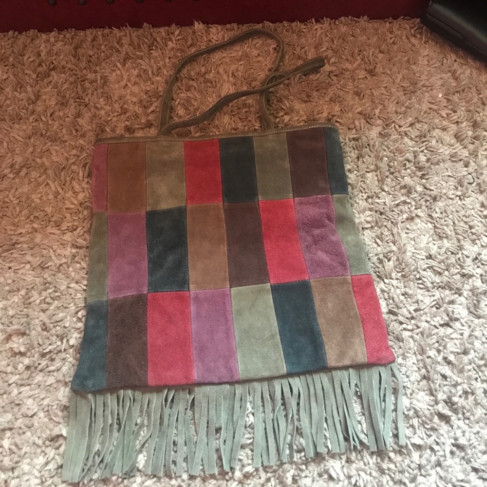 Multicolor suede purse/tote