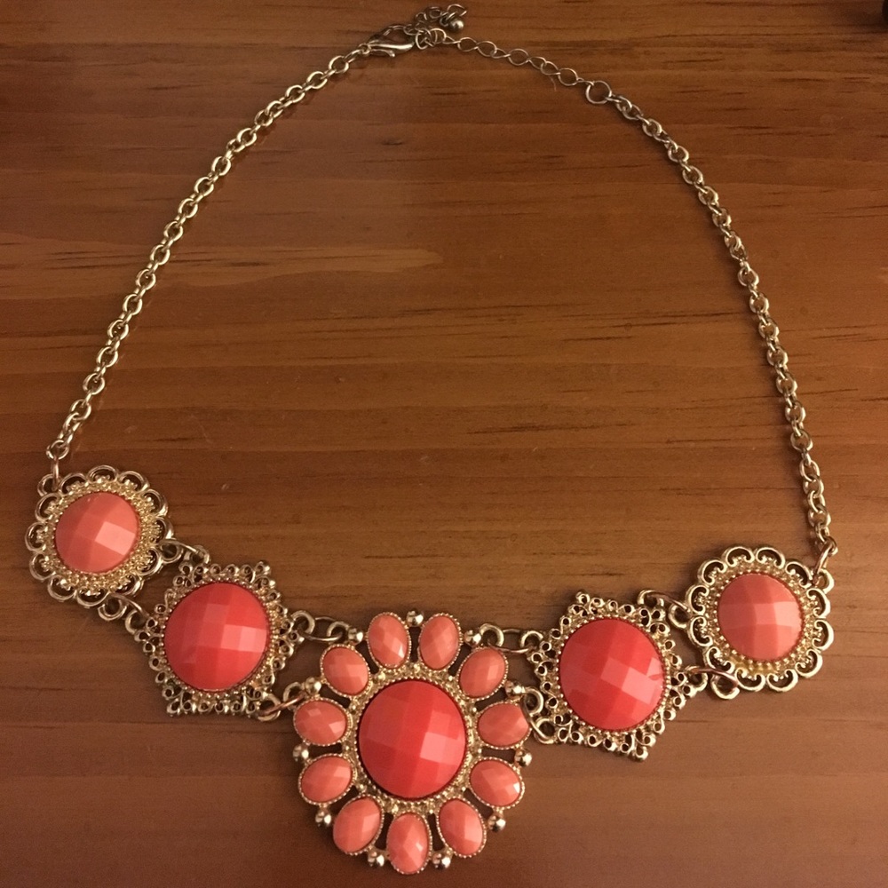 Coral statement necklace