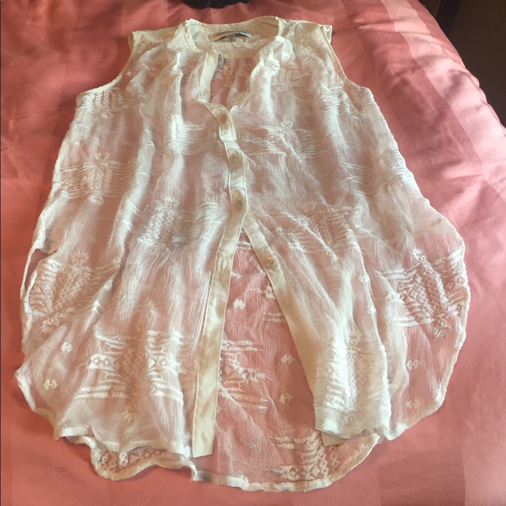 Button up sheer top