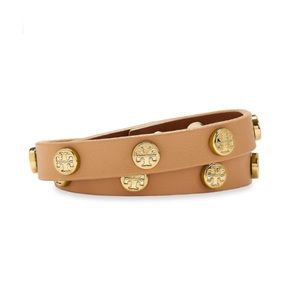 Tory Burch Logo Studded Strap Bracelet