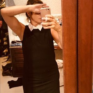 Pinstripe navy Theory mini dress