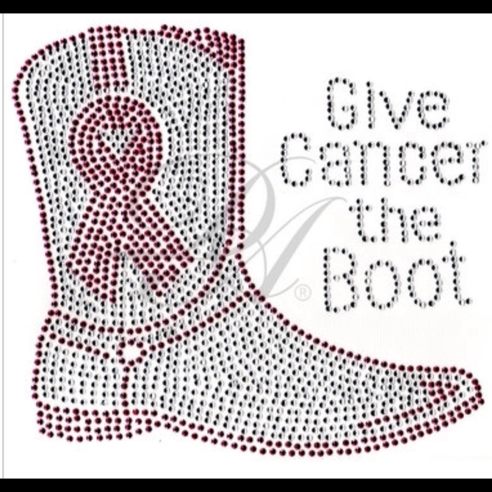 Give Cancer the Boot Rhinestone Transfer