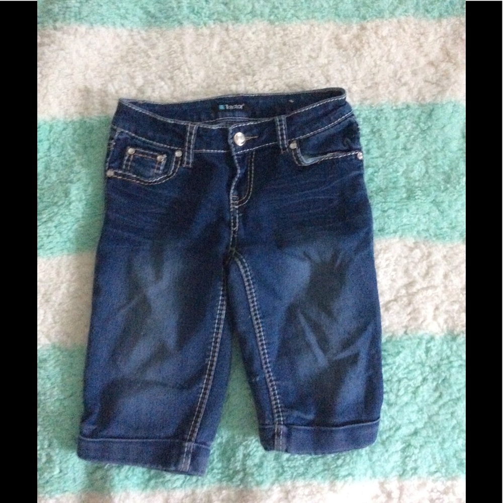 Dark blue denim shorts
