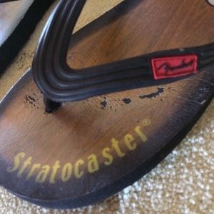Fender Stratocaster Flip Flops. Pick scratches.