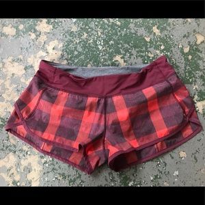 Lululemon Athletica Speed Running Shorts Plaid