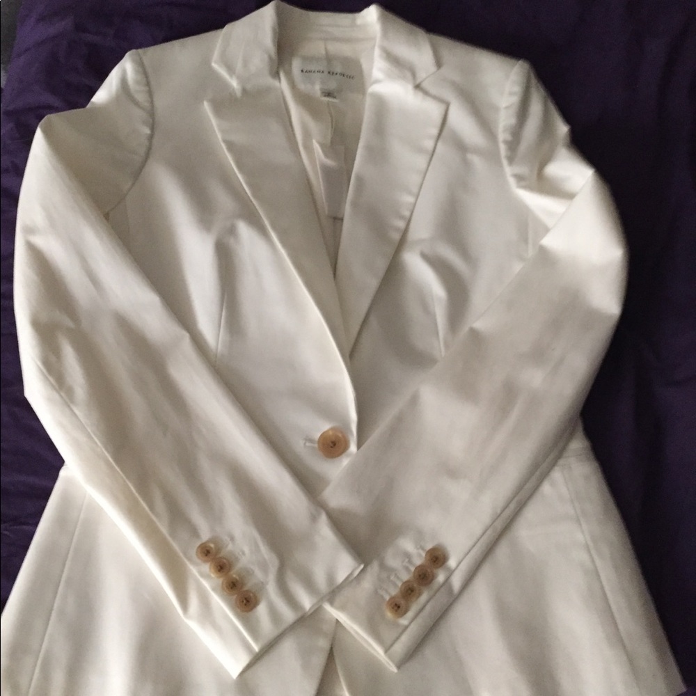 Warn White Banana Republic Blazer Size 4 NWT