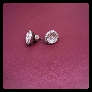 Michael Kors Pave circle stud earrings