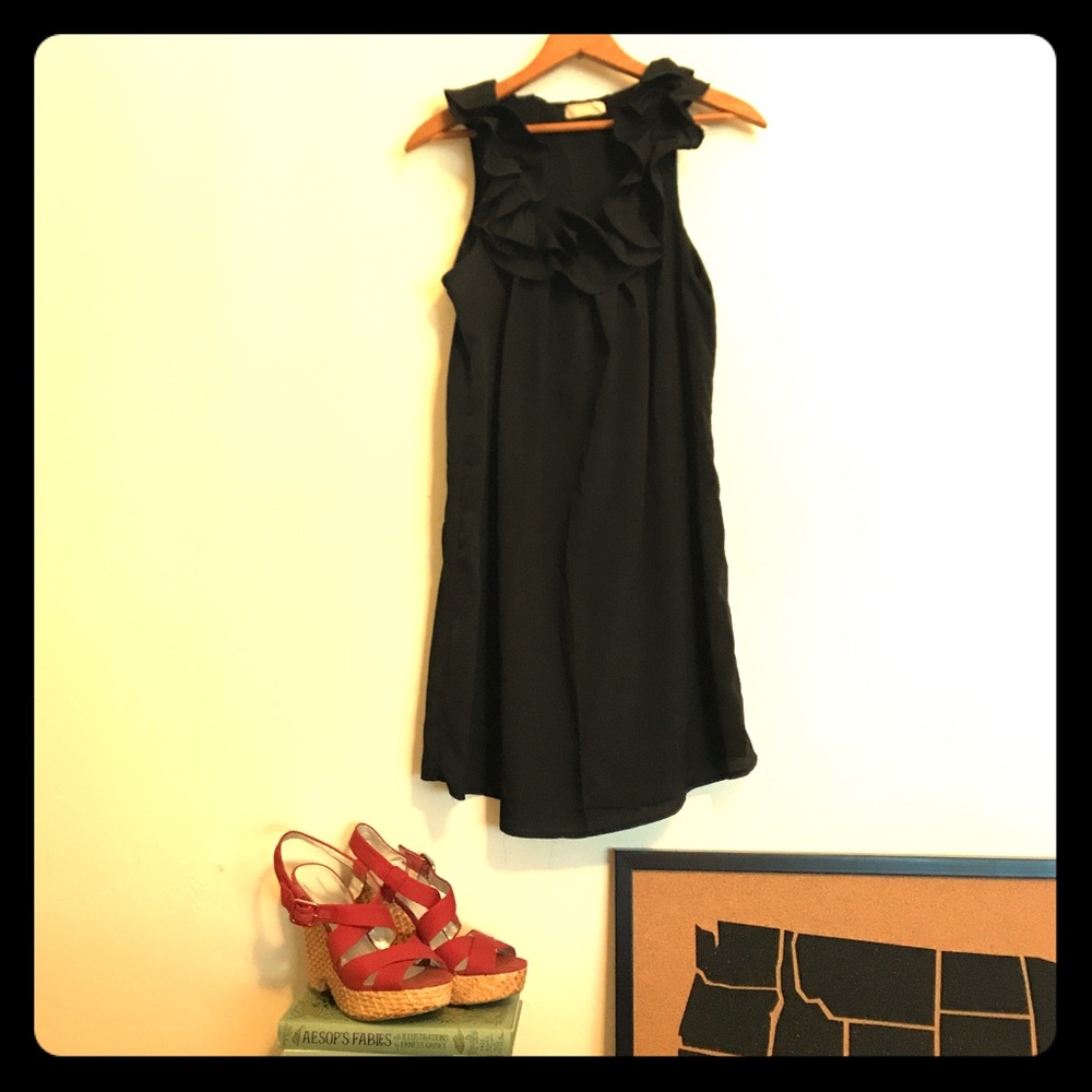 Little black ruffled dress