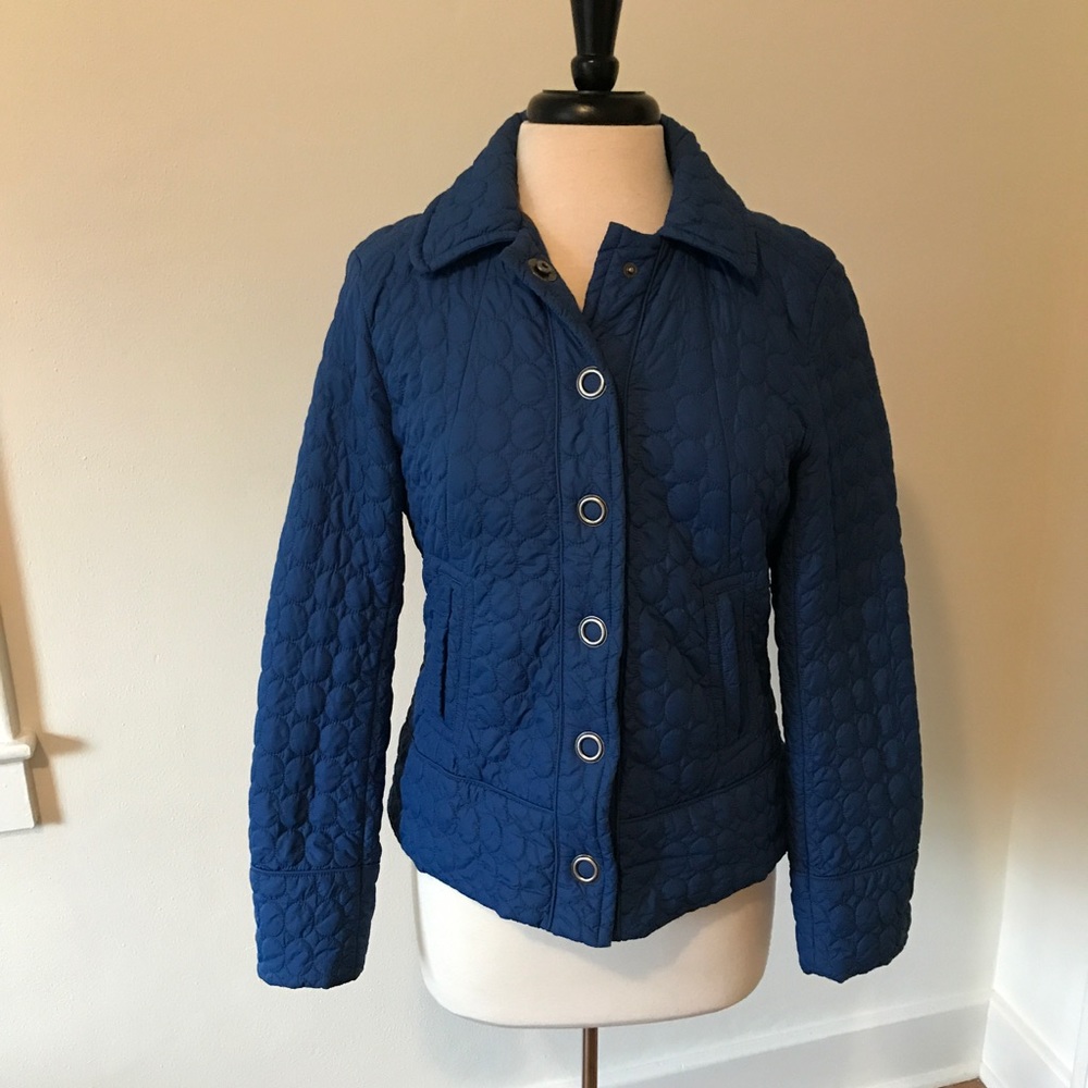 Blue quilted coat