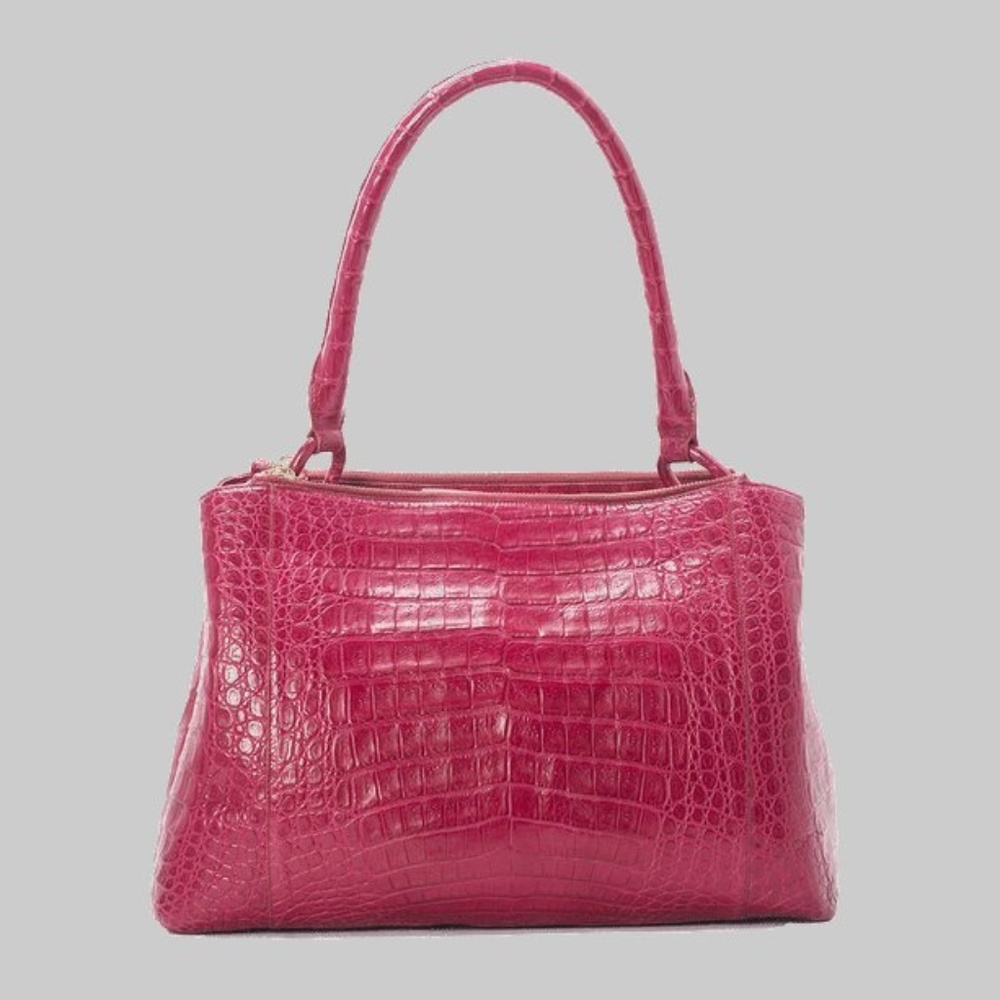 NANCY GONZALEZ Crocodile Medium Double Zip Satchel