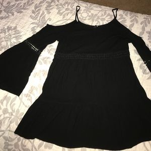 Cold shoulder little black dress