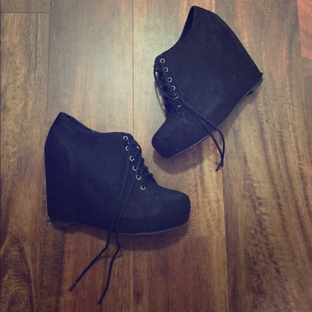 Black wedges/booties