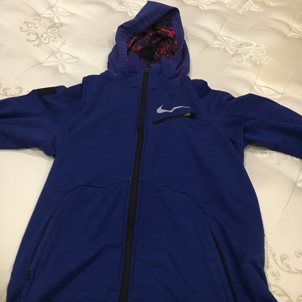 Nike youth bright blue dri fit hoodie