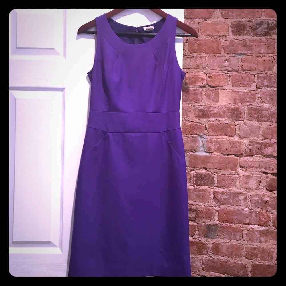 Royal purple, light wool shift dress