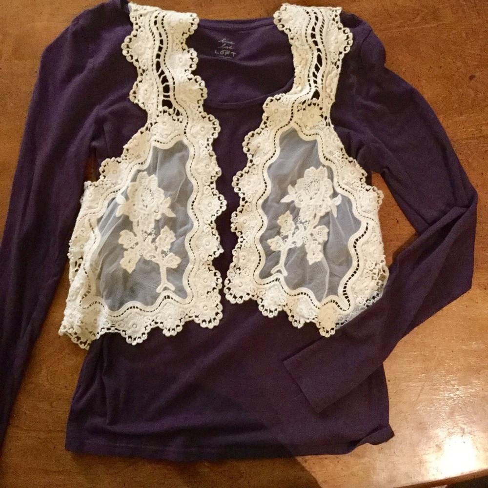 Cream Lace Vest