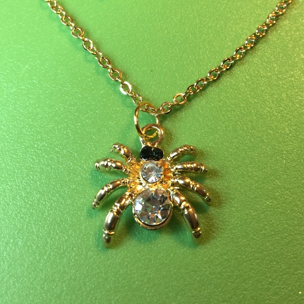 crystal spider necklace/earrings set