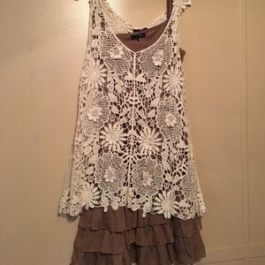 Cream and Brown summer dress