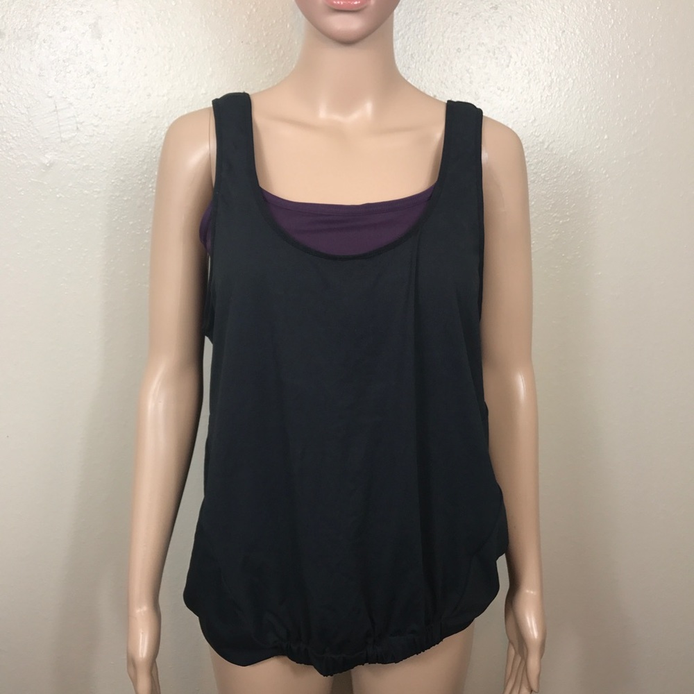Fabletics Black Tank Top Sports Bra M