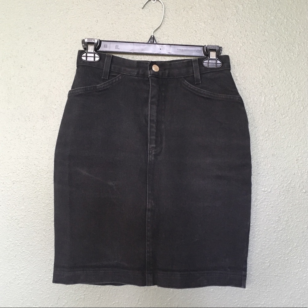 Vintage black jean skirt