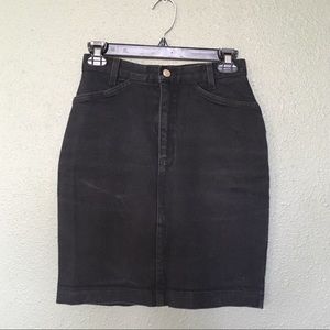 Vintage black jean skirt