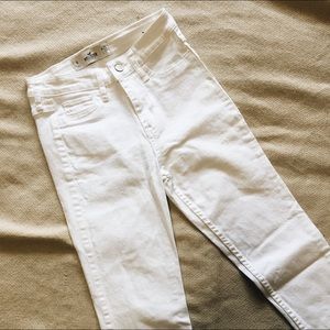 Hi-rise Hollister White Jeans
