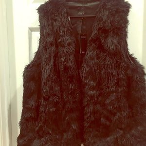 NWT ASOS Black Fur Vest