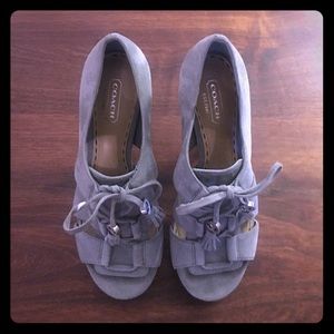 COACH Teagan Suede Shimmer Platforms