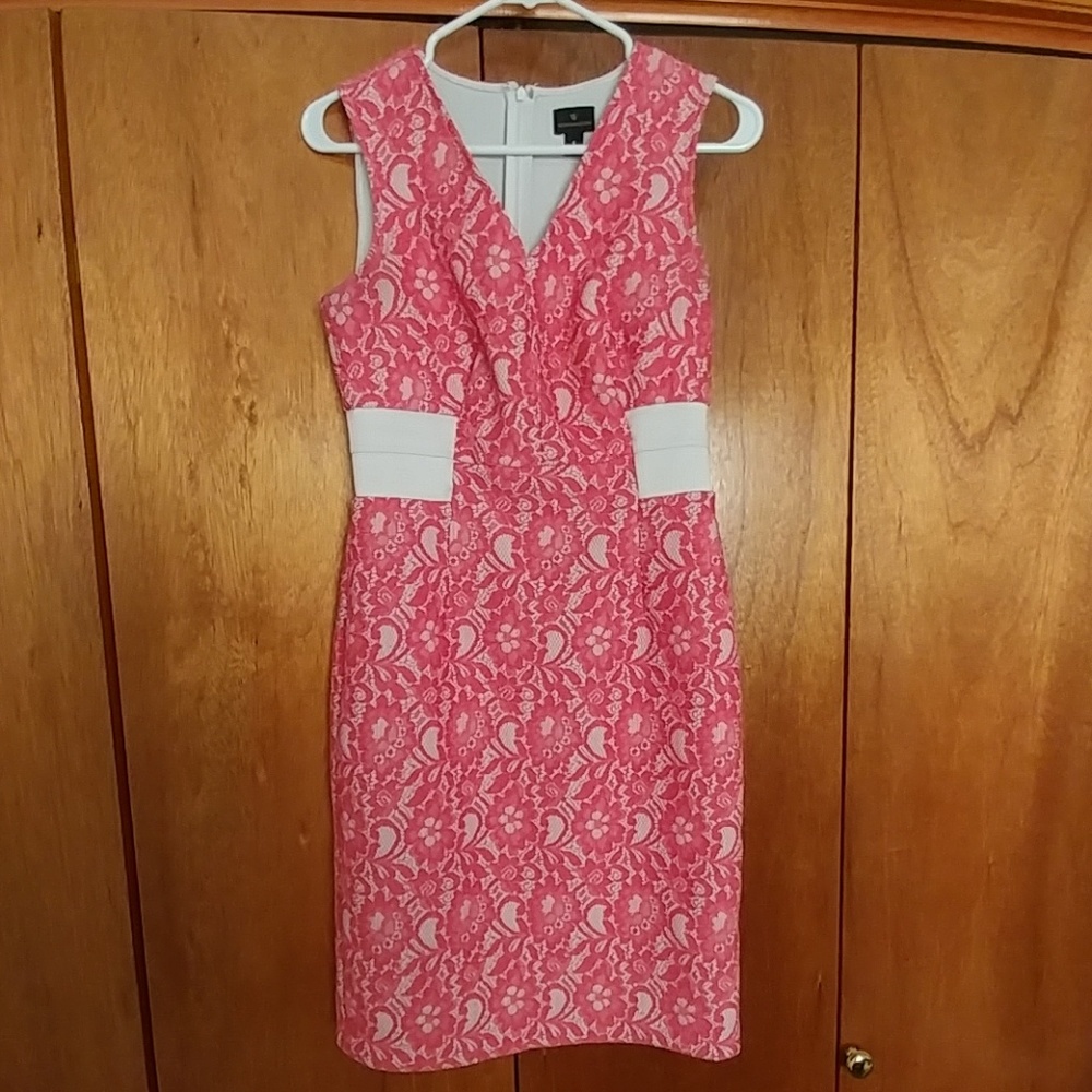 Salmon and white dress